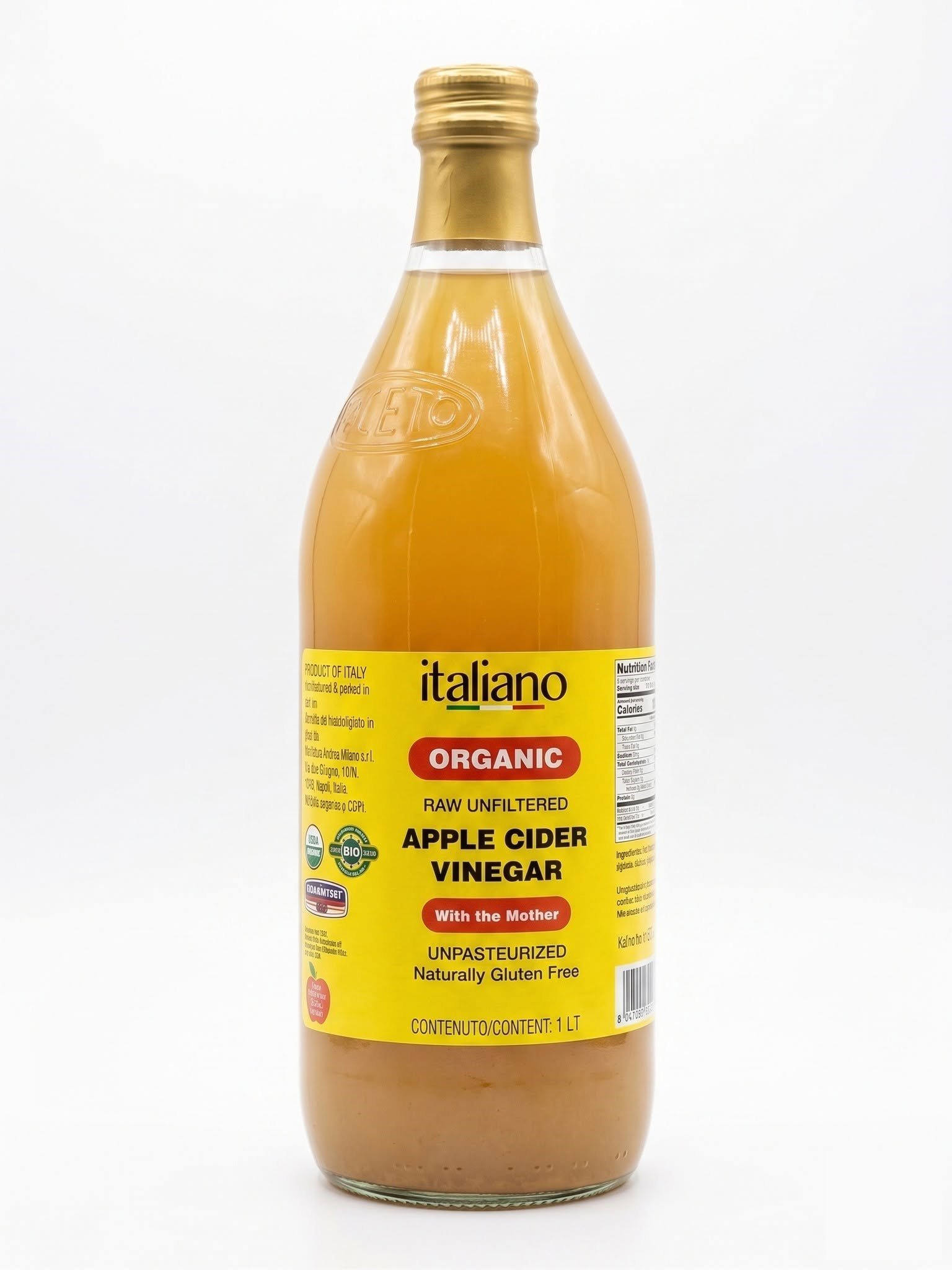 Apple Cider Vinegar with Mother- Italiano (1 Liter)