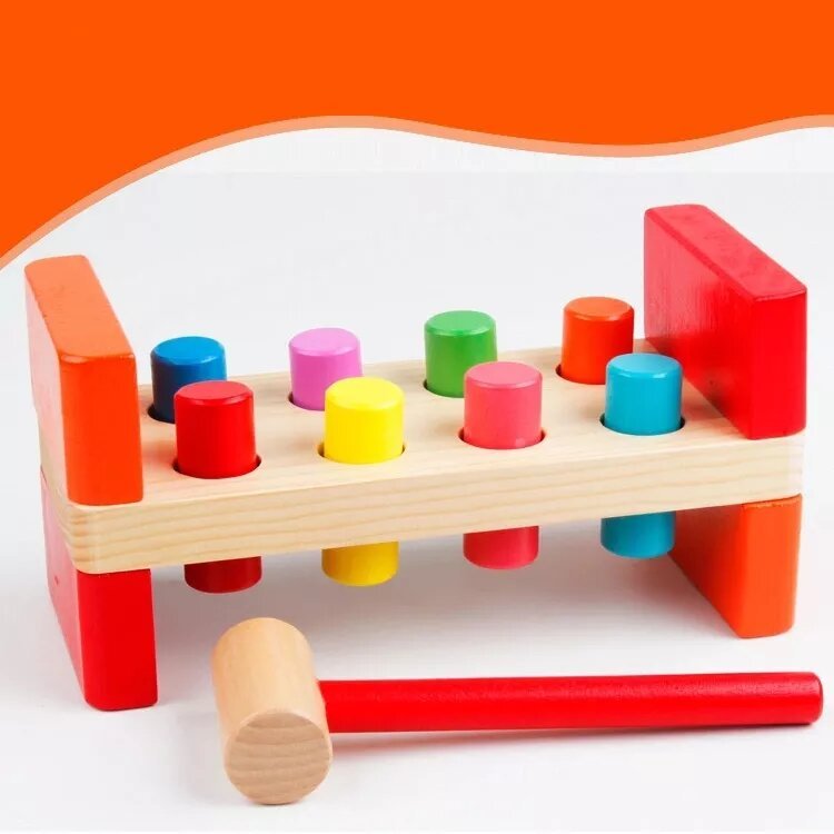 Wooden Hammer & Pounding Bench Toy for Kids