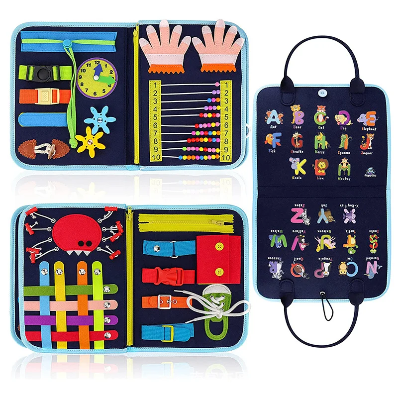 Montessori Busy Board for Toddlers – Travel Learning Toy